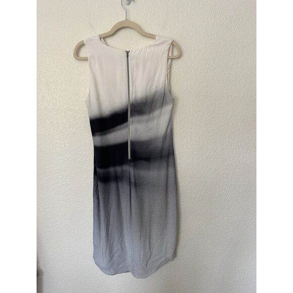 Helmut Lang Beam Shift Dress Sleeveless Hi-Low Midi Size 6 Grey Scale - Picture 7 of 12